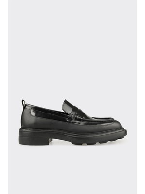 Elle Black Leather Men's Casual Shoes