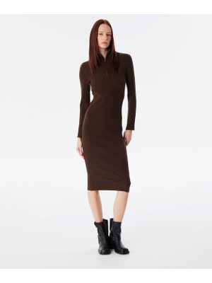 Twist Zippered Knit Dress