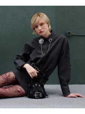 Twist Laser Cut Shirt Jacket