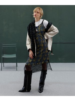 Twist Printed Lace Mix Dress