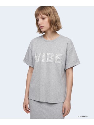 Twist Lace Mix Slogan T-Shirt