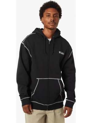 Huf Stretch Full-Zip Men's Black Sweatshirt