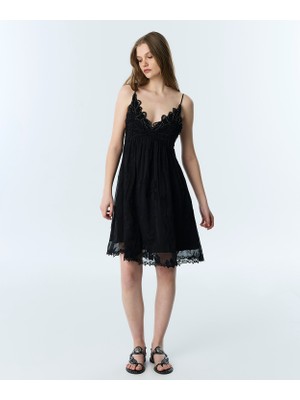 Twist Broderie Anglaise And Embroidered Dress