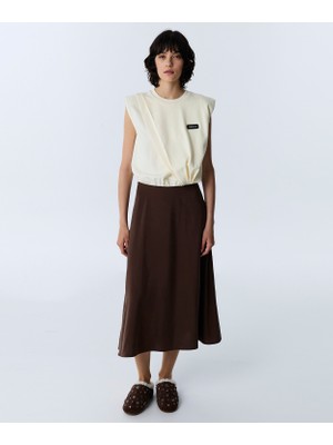 Twist Shoulder Pad Two-Piece Look Dress