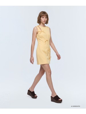 Twist Bow Applique Dress