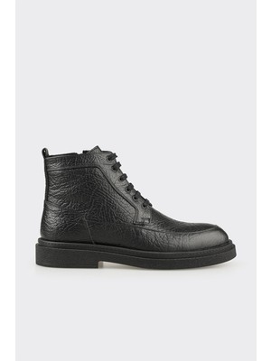 Elle Black Leather Men's Casual Boots