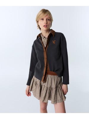 Twist Fabric Mix Shirt Jacket
