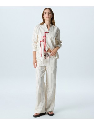 Twist Striped Wide Leg Trousers