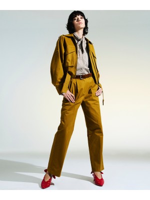Twist Belted Mom Fit Trousers