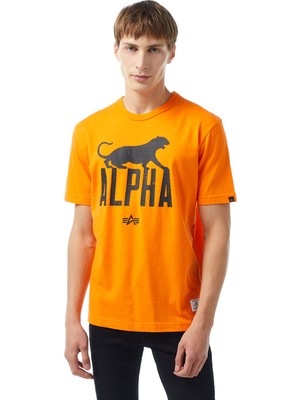 Alpha Industries Alpha Leopard Men's Orange T-Shirt