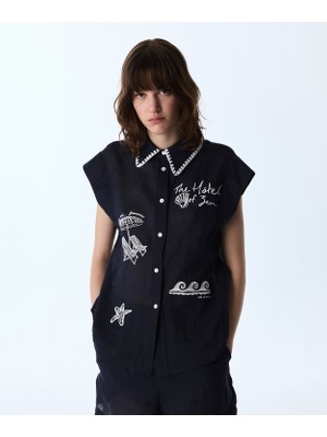 Twist Embroidered Linen Shirt