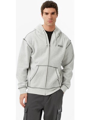 Huf Stretch Full-Zip Men's Grey Sweatshirt