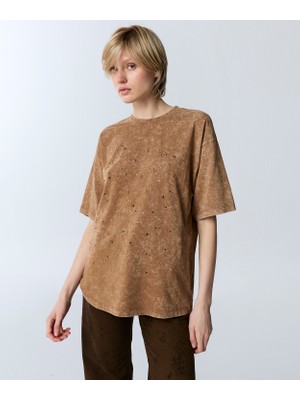 Twist Hotfix And Stud Embellished T-Shirt