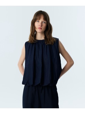 Twist Ruched Balloon Blouse