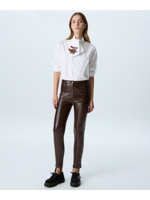 Twist Leather-Look Slim-Leg Trousers