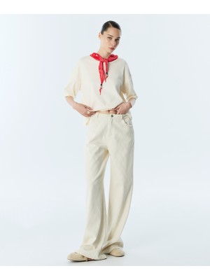 Twist Diamond Textured Wide Leg Jeans