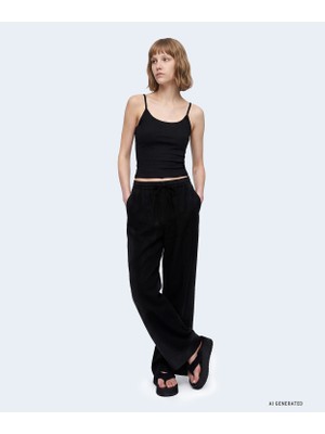 Twist Tie Waist Barrel Trousers