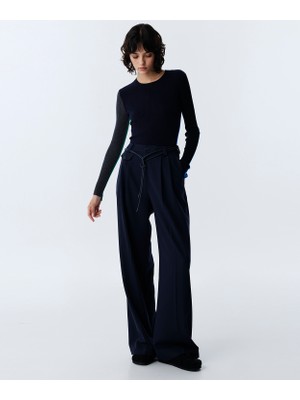 Twist Drawstring Wide Leg Pants