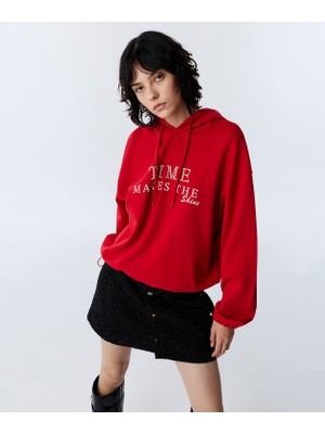 Twist Faux Pearl Slogan Sweatshirt