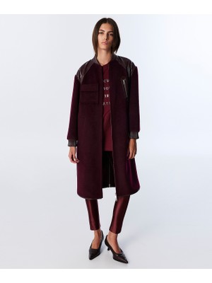 Twist Asymmetric Pocket Fabric Mix Coat