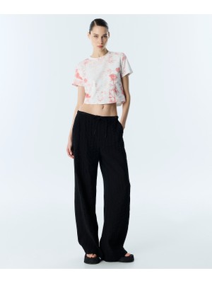 Twist Textured Wide Leg Trousers