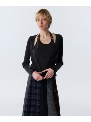 Twist Belted Two-Piece Look Knit Top
