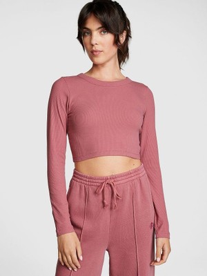 Victoria's Secret Ribbed Long-Sleeve Crop Top