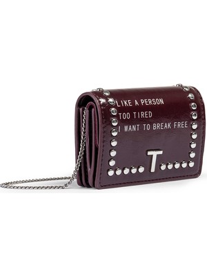 Twist Slogan And Trok Print Wallet