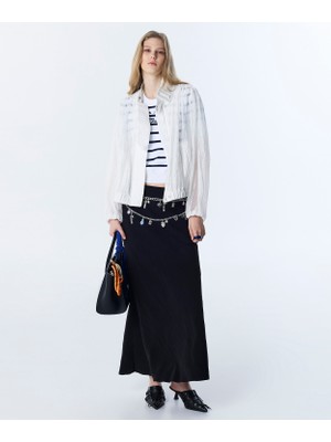Twist Belt Effect Maxi Skirt