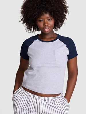 Victoria's Secret Cotton Raglan Pajama Top