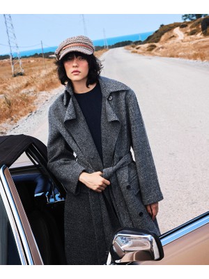Twist Wool Blend Fabric Mix Coat
