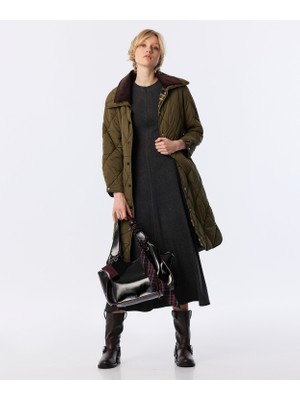 Twist Double Collar Quilted Puffer Jacket