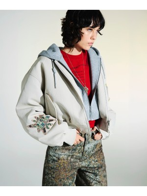 Twist Appliqued Two-Piece Look Jacket