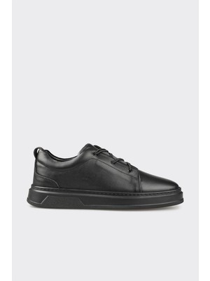 Elle Black Leather Men's Casual Shoes