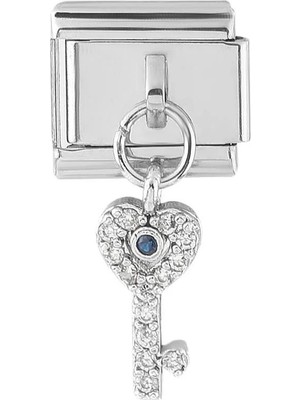Costurera GÜMÜŞ TAŞLI ANAHTAR ÇELİK CHARM