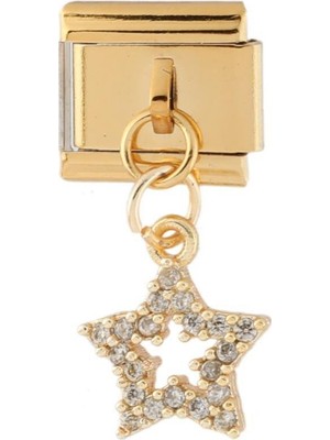 Costurera GOLD TAŞLI YILDIZ ÇELİK CHARM
