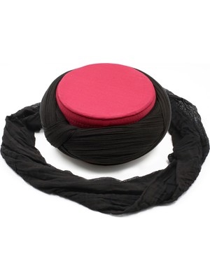 Sarıkhane Düz Tepeli Sarık – Siyah Kumaş – Bordo Takke – Çapraz Sarım – Düz Tepe – 7 Metre – Taylasanlı