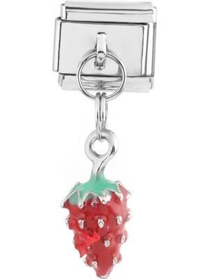 Gümüş Çilek Çelik Charm