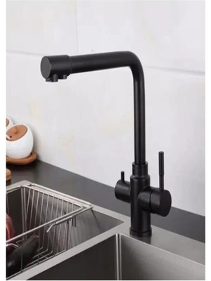 Fleko Su Arıtma Girişli Siyah Evye Bataryası K12012A