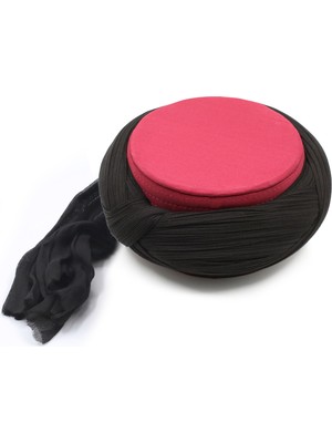 Sarıkhane Düz Tepeli Sarık – Siyah Kumaş – Bordo Takke – Çapraz Sarım – Düz Tepe – 7 Metre – Züabeli