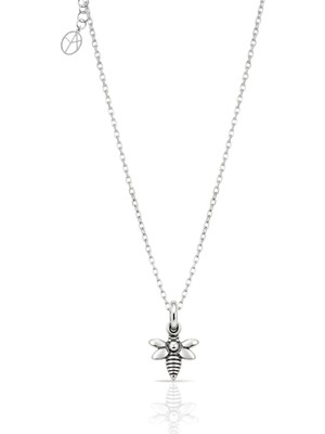 Oya Silver Minik Gümüş Arı Kolye 1.5x1 cm [OYOT434]