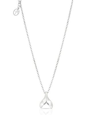 Oya Silver Minimal Gümüş Balık Kuyruğu Kolye 1.8X1CM [OYOT431]