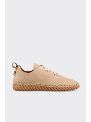 Elle Beige Leather Men's Casual Shoes