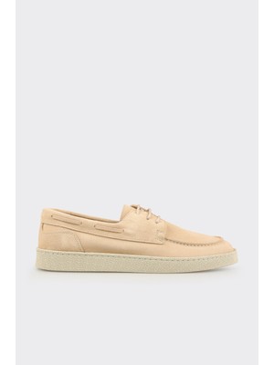 Elle Beige Leather Men's Casual Shoes