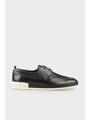 Elle Black Leather Men's Casual Shoes