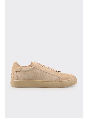 Elle Beige Leather Men's Casual Shoes