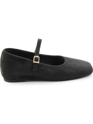 Bambi Black Suede Women's Ballet Flats K01688012972