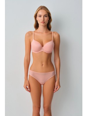 Suwen Pink Mocha Unpadded Underwire Balconette Bra