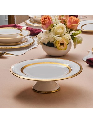 Karaca Royal Bone Victoria Footed Cake Stand Gold