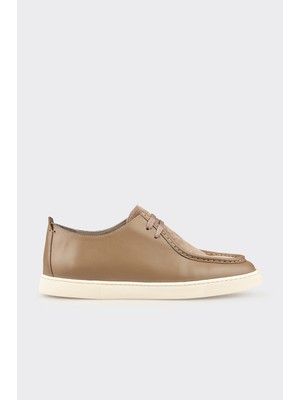 Elle Taupe Leather Men's Casual Shoes
